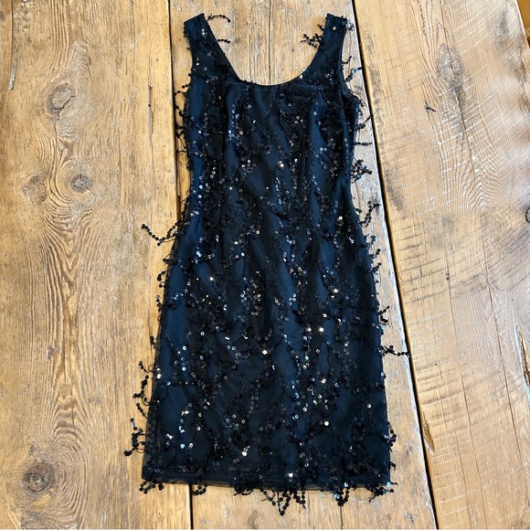 Sparkling Black Sequin Short Party Dress - Picture 1 of 5